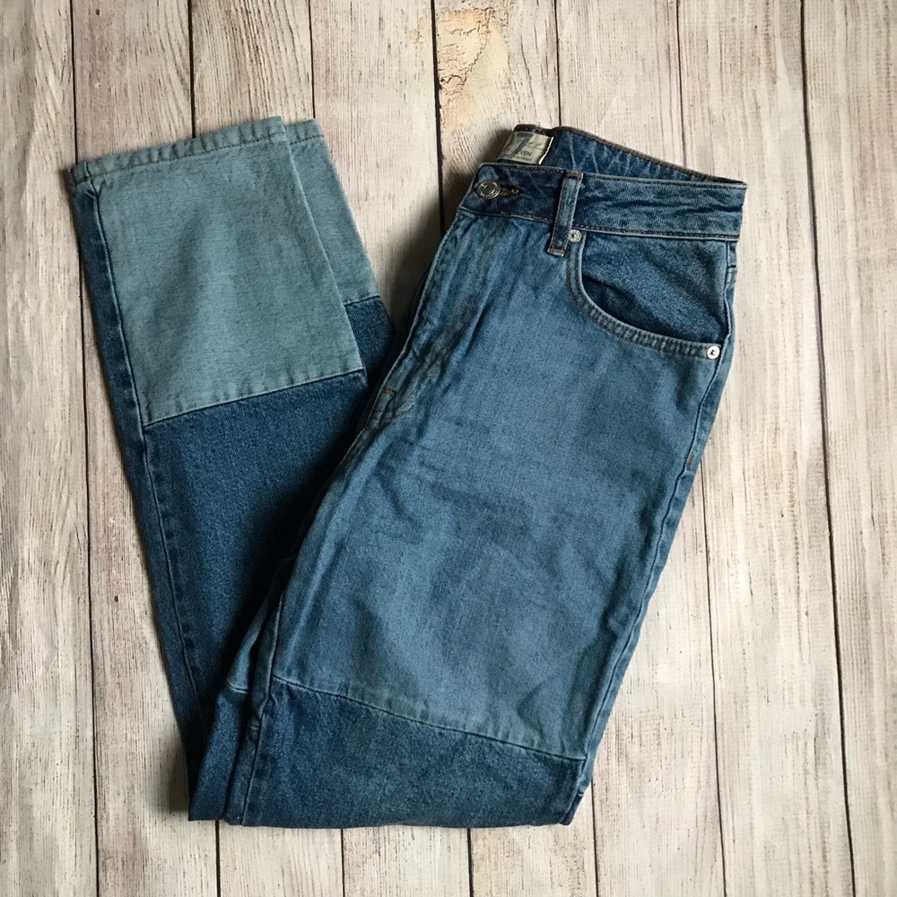 Free People Patchwork Jeans